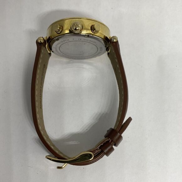 Michael Kors MK5632 Women's Brown Leather Gold Analog Dial Quartz Watch QB442 - Picture 11 of 12